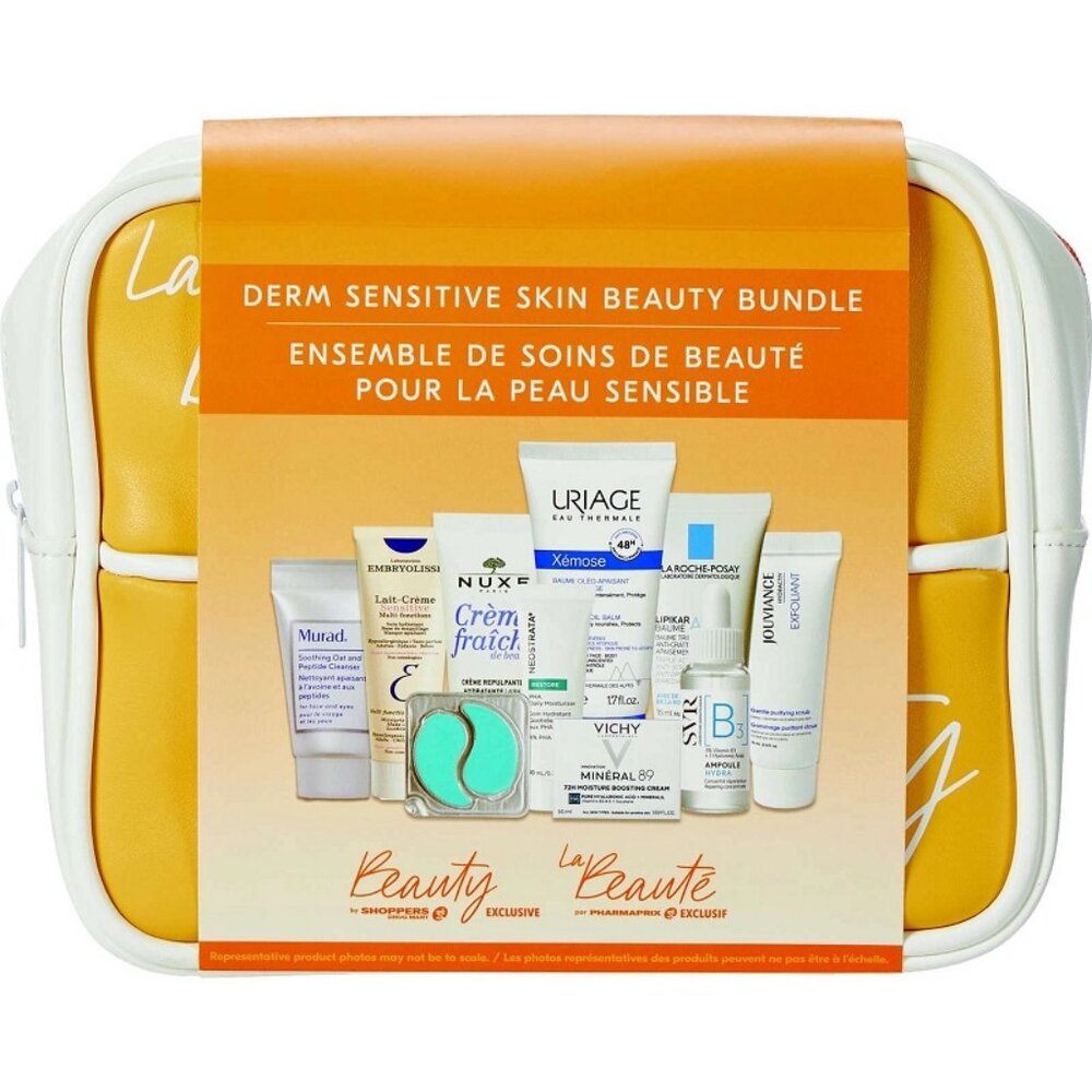 Derm Sensitive Skin Beauty Bundle (10 Piece Set) with Travel Bag